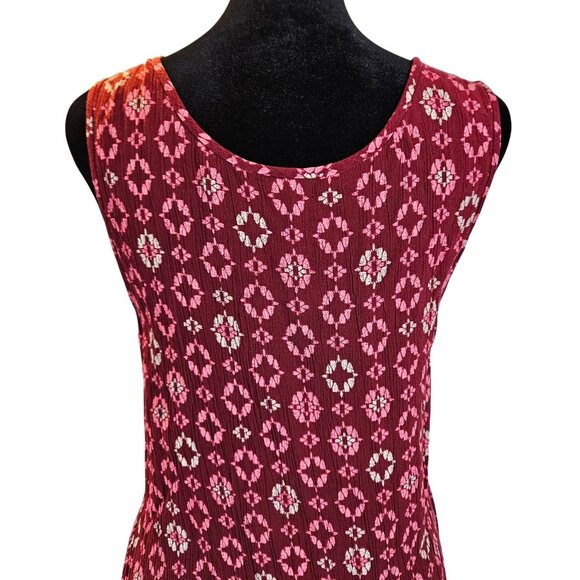 Eddie Bauer Womens Sleeveless Red Floral Dress Size 8 Knee Length Lightweight - Picture 6 of 9